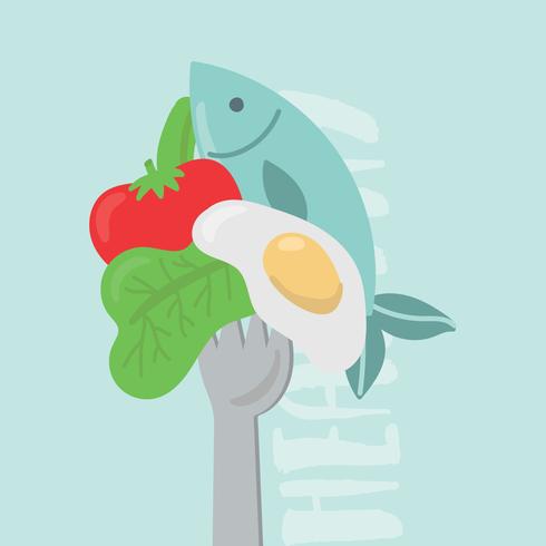 Poking Healthy Food vector