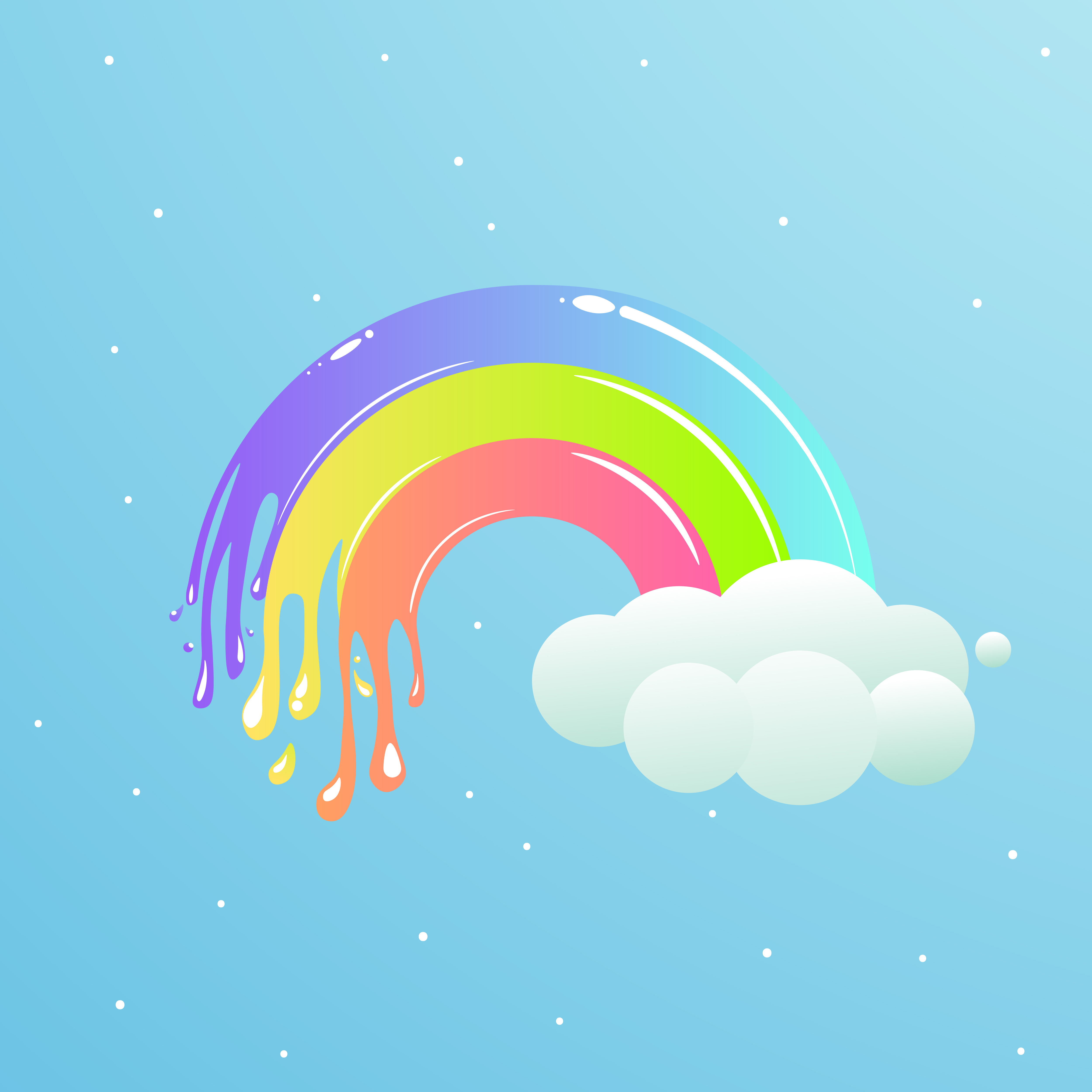 Rainbow Sky Background Cartoon