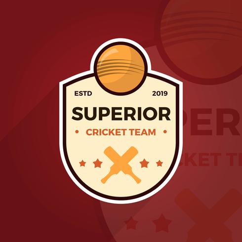 Flat Cricket Logo  Badge Team Vector Template