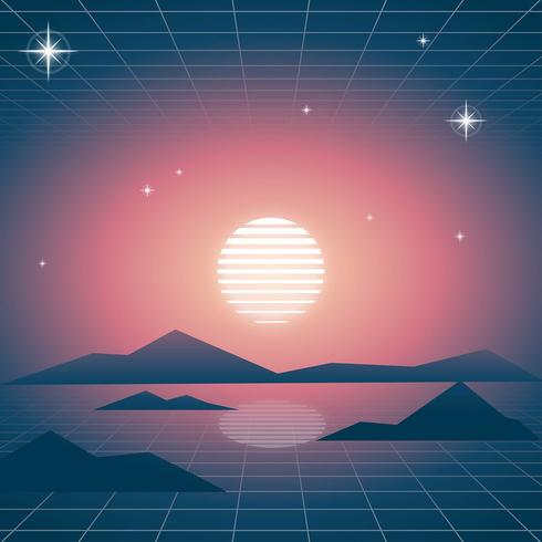  Retro Background Vaporwave Vibe vector