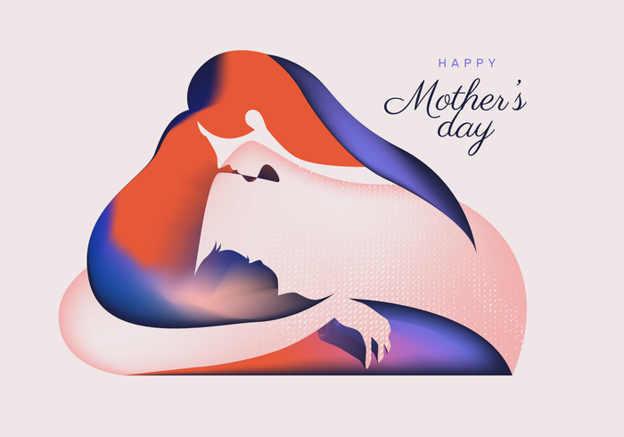 Mothers Day Silhouette Vector Abstract