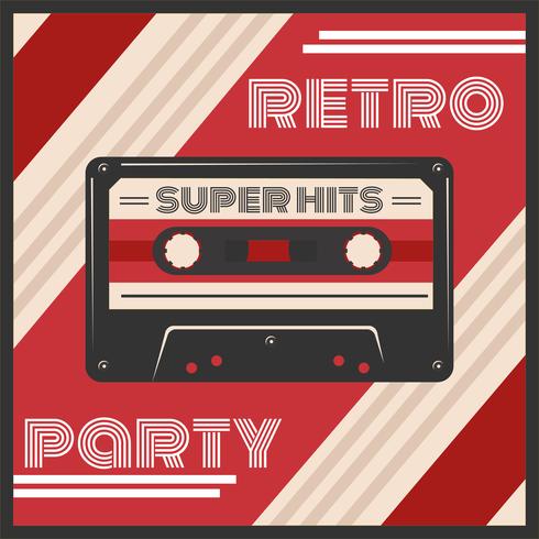 Retro Party Poster Vector