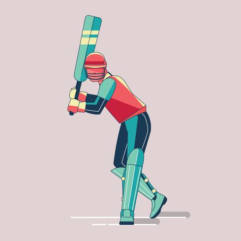 Batsman playing cricket championship sports vector