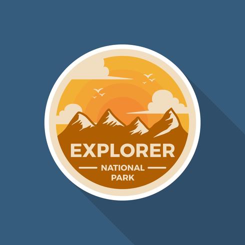 Flat Retro Badge National Park Vector Logo Template