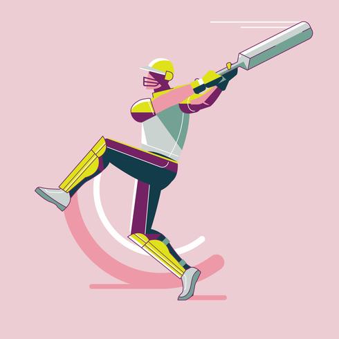 Cricket Player Bat Swing vector