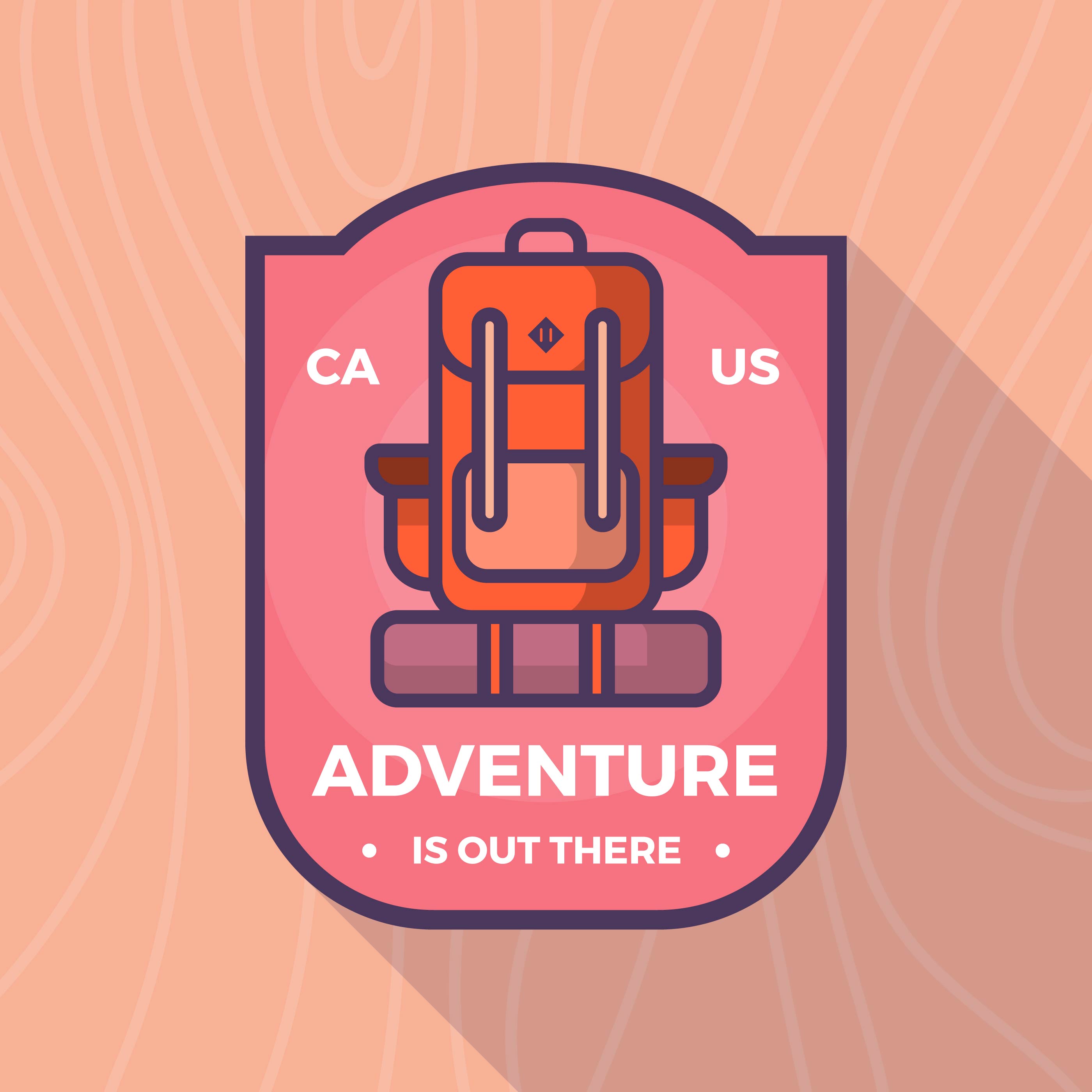 Flat Backpack Carrier Adventure Badge Vector Logo Template 365232
