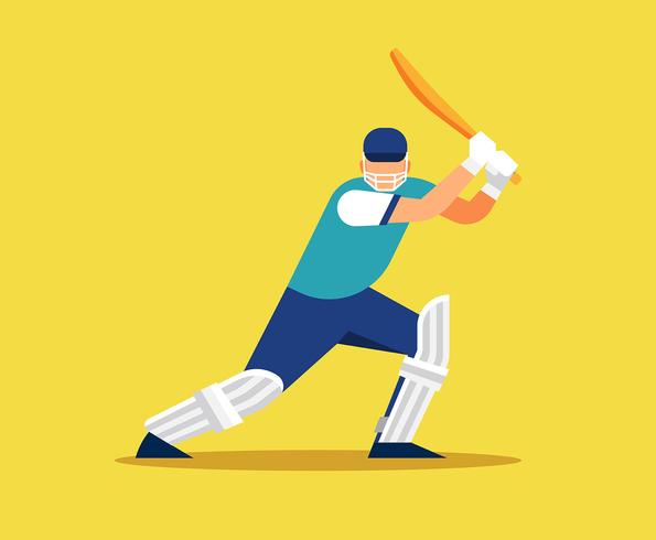 Cricket Player Illustration vector