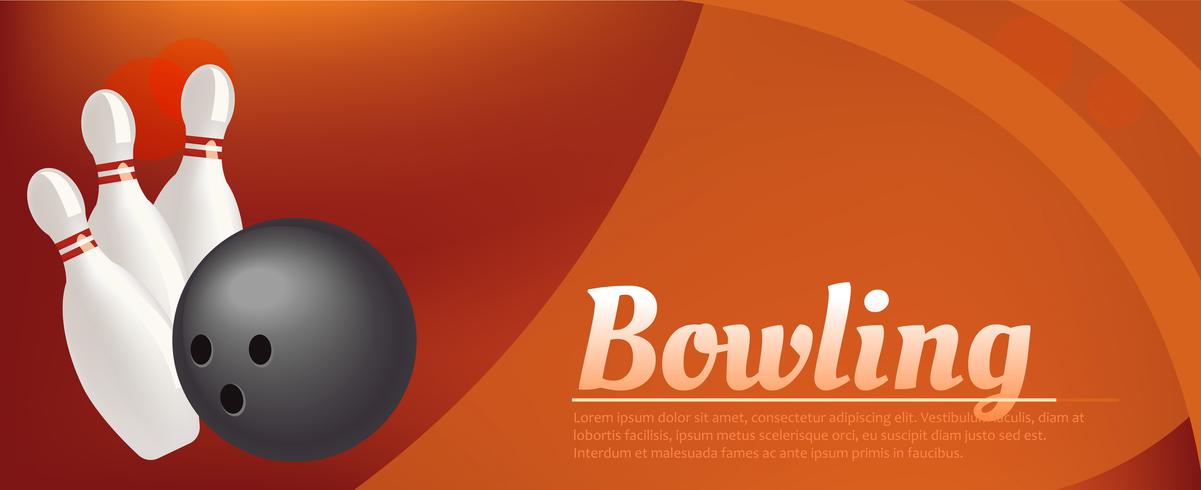 Bowling realistic illustration background. Bowling game leisure concept vector