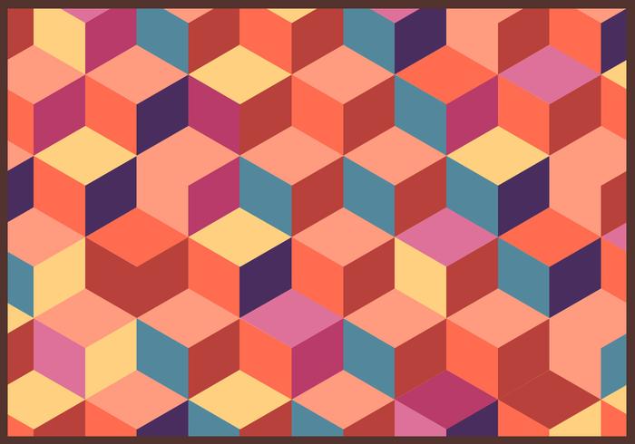 Cubes Retro Pattern Vector