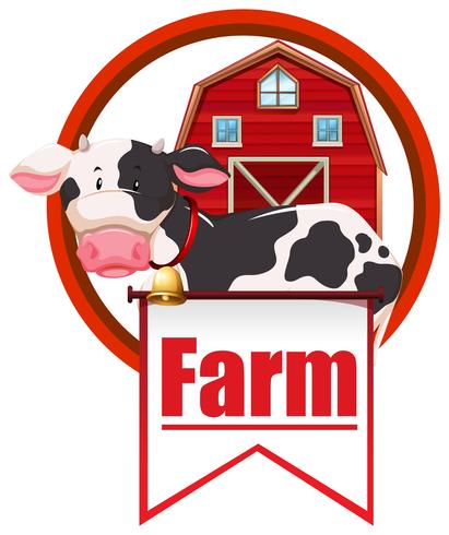 Cow and farm vector