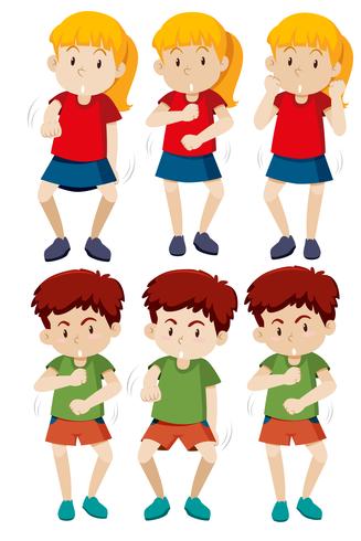 Set of boy and girl shmoney dance vector