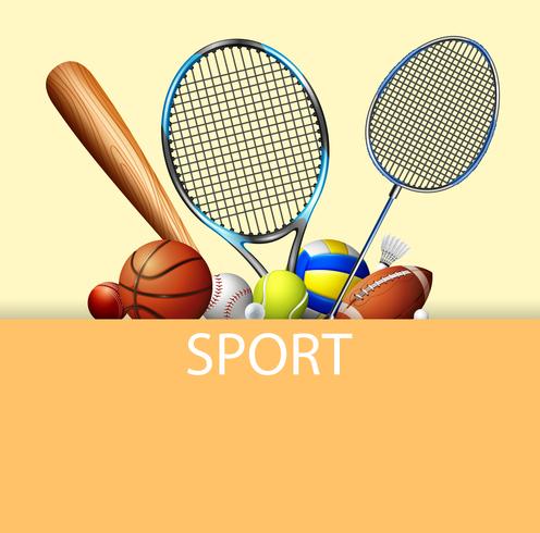 Poster design with sport equipments vector