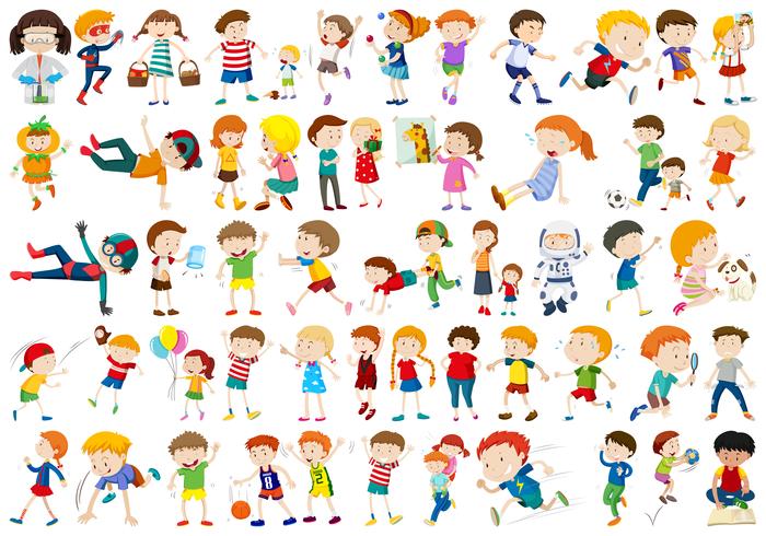 Conjunto de personajes infantiles. vector