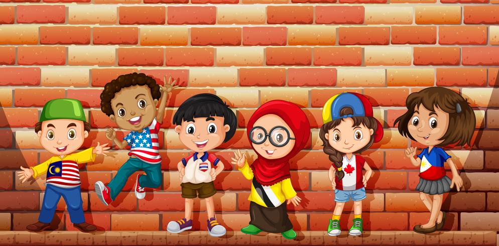 Children from different countries vector