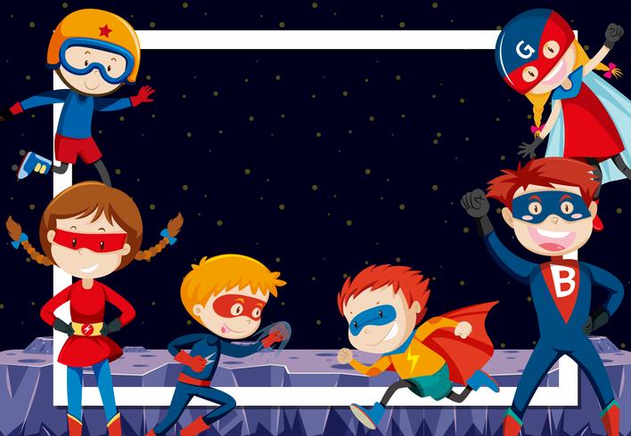 superheroes in outer space vector