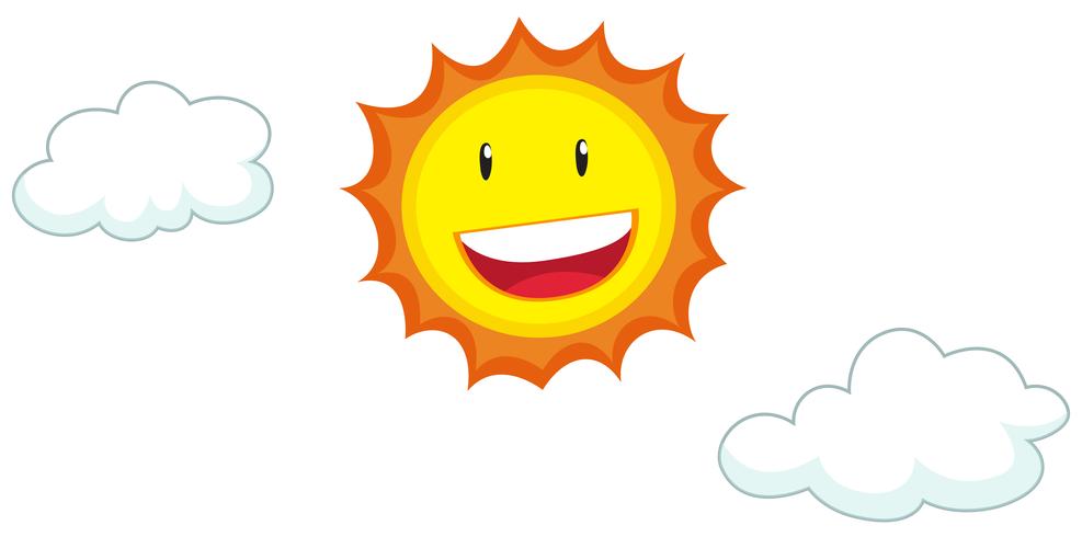 Happy face on the sun vector