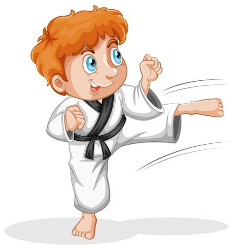 A vtaekwondo kid character vector