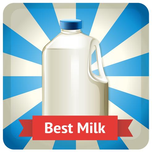 Botella de leche con texto vector