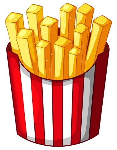 Frenchfries in paper container vector