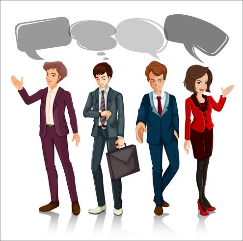 People with speech bubbles vector