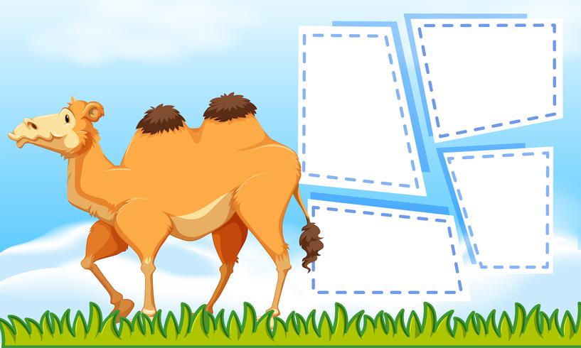 A camel on blank note vector
