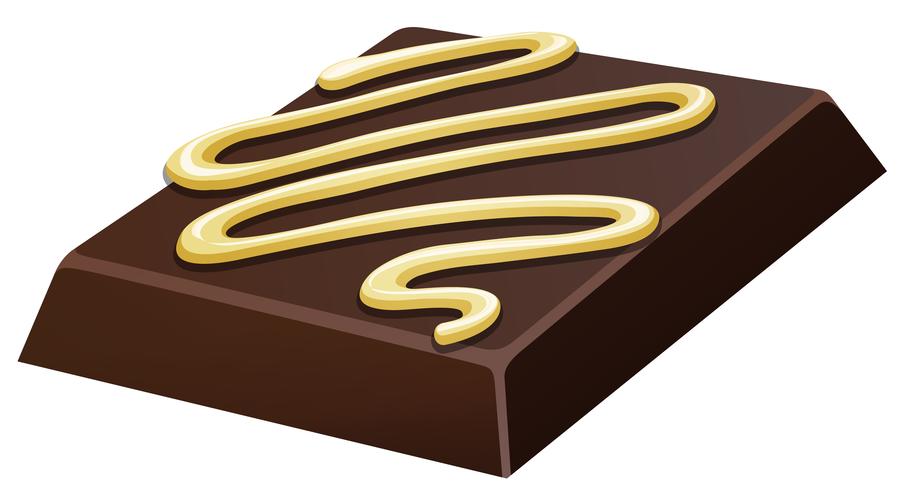 Chocolate bar with white chocolate on top vector