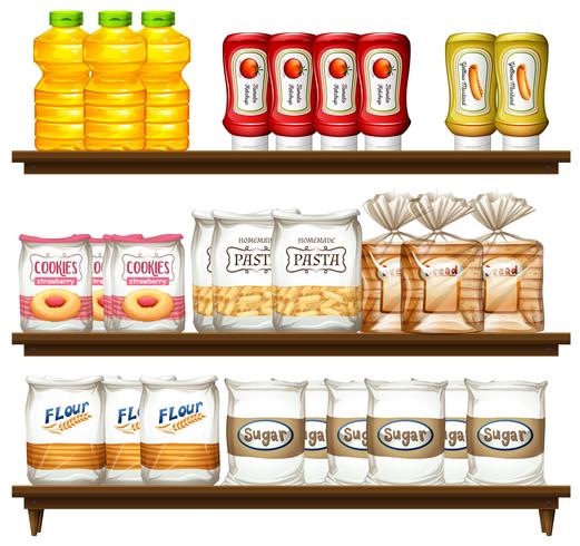 Food item on shelf vector