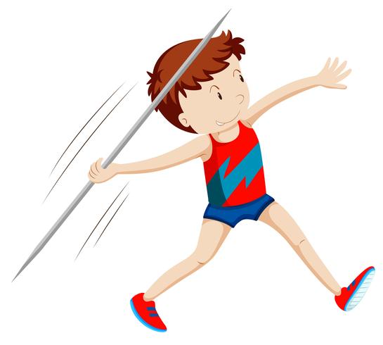 Man athlete doing javelin vector