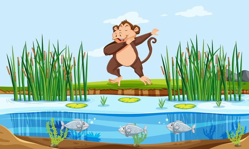 A monkey in nature vector