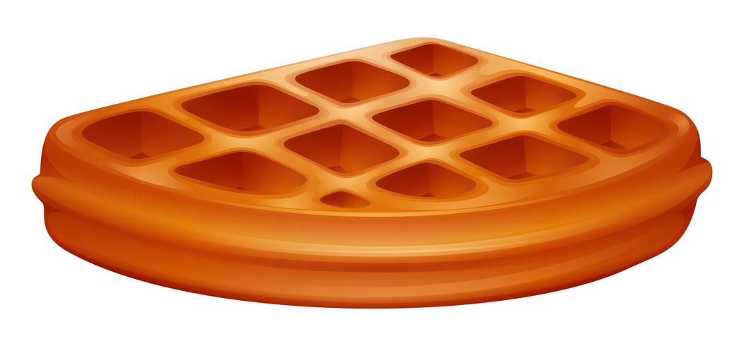 Piece of waffle on white vector