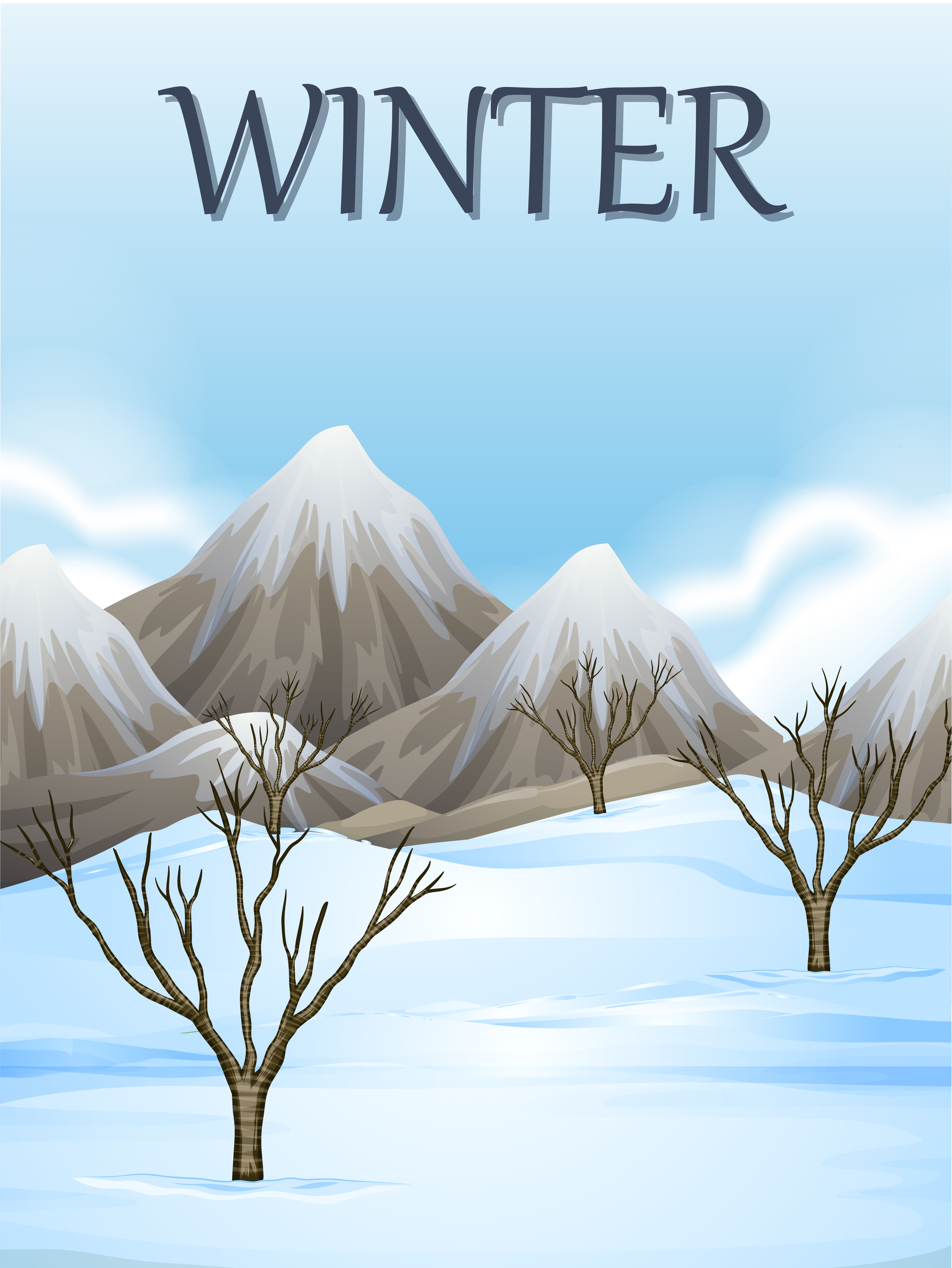 Download Nature scene in winter - Download Free Vectors, Clipart Graphics & Vector Art