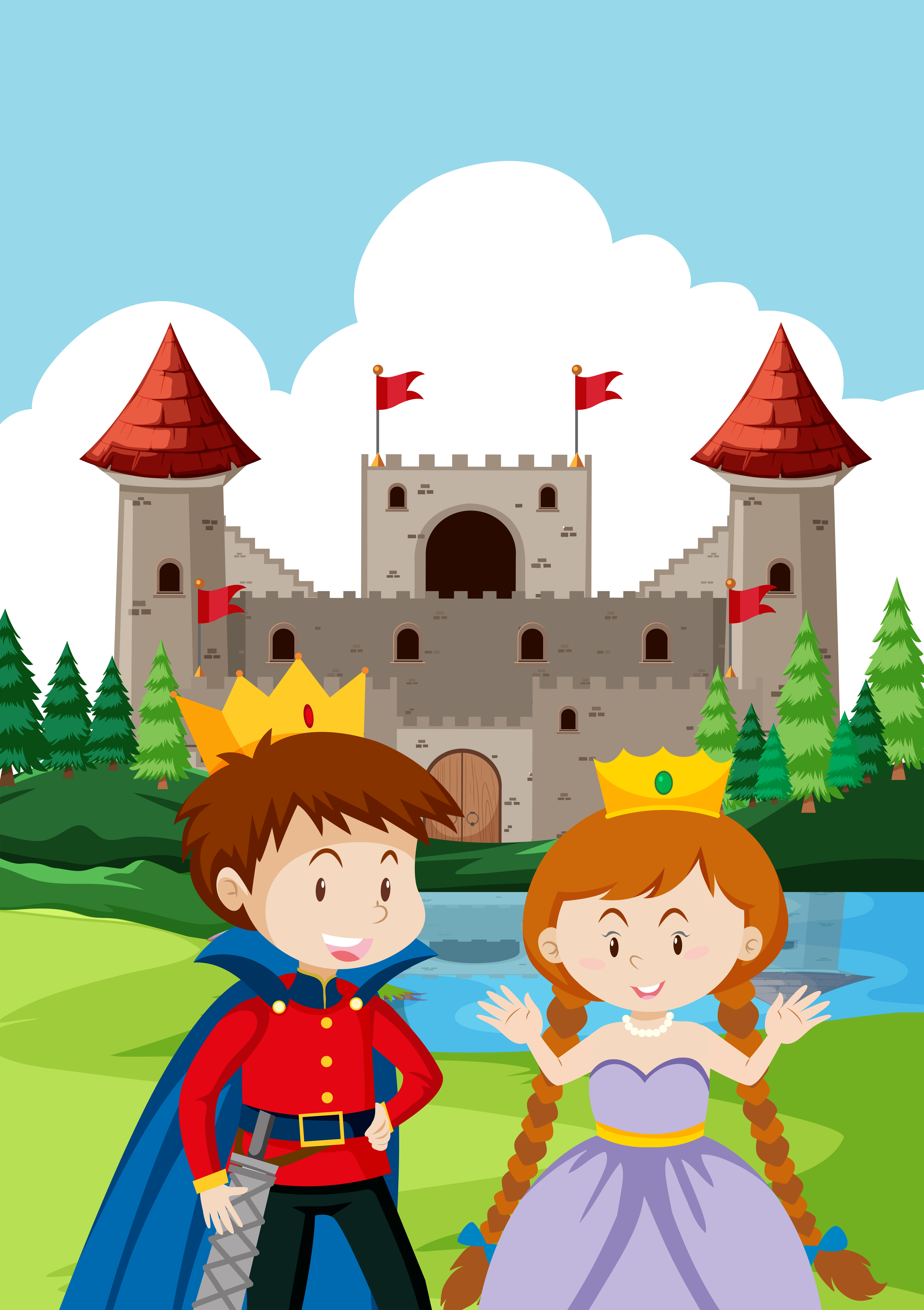 Prince and princes at the castle 365793 - Download Free Vectors