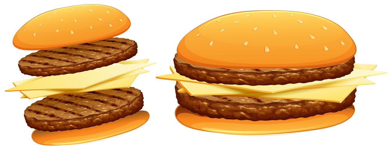 Hamburguesas Con Ternera Y Queso vector