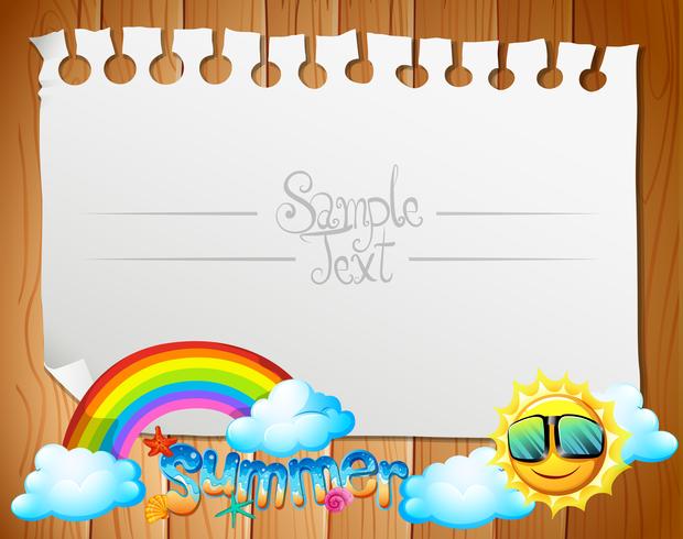 Paper design with summer theme vector