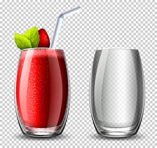 A strawberry cocktail on c background vector