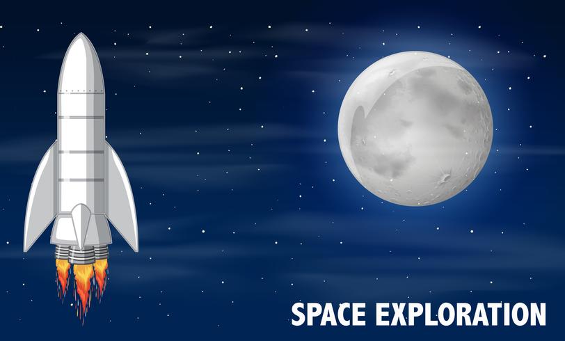 A rocket and space exploration vector