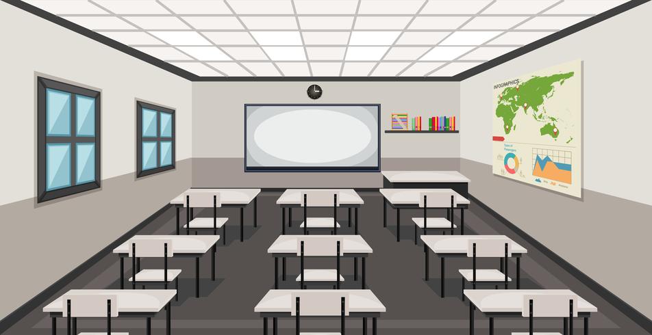 Interior of a classroom vector