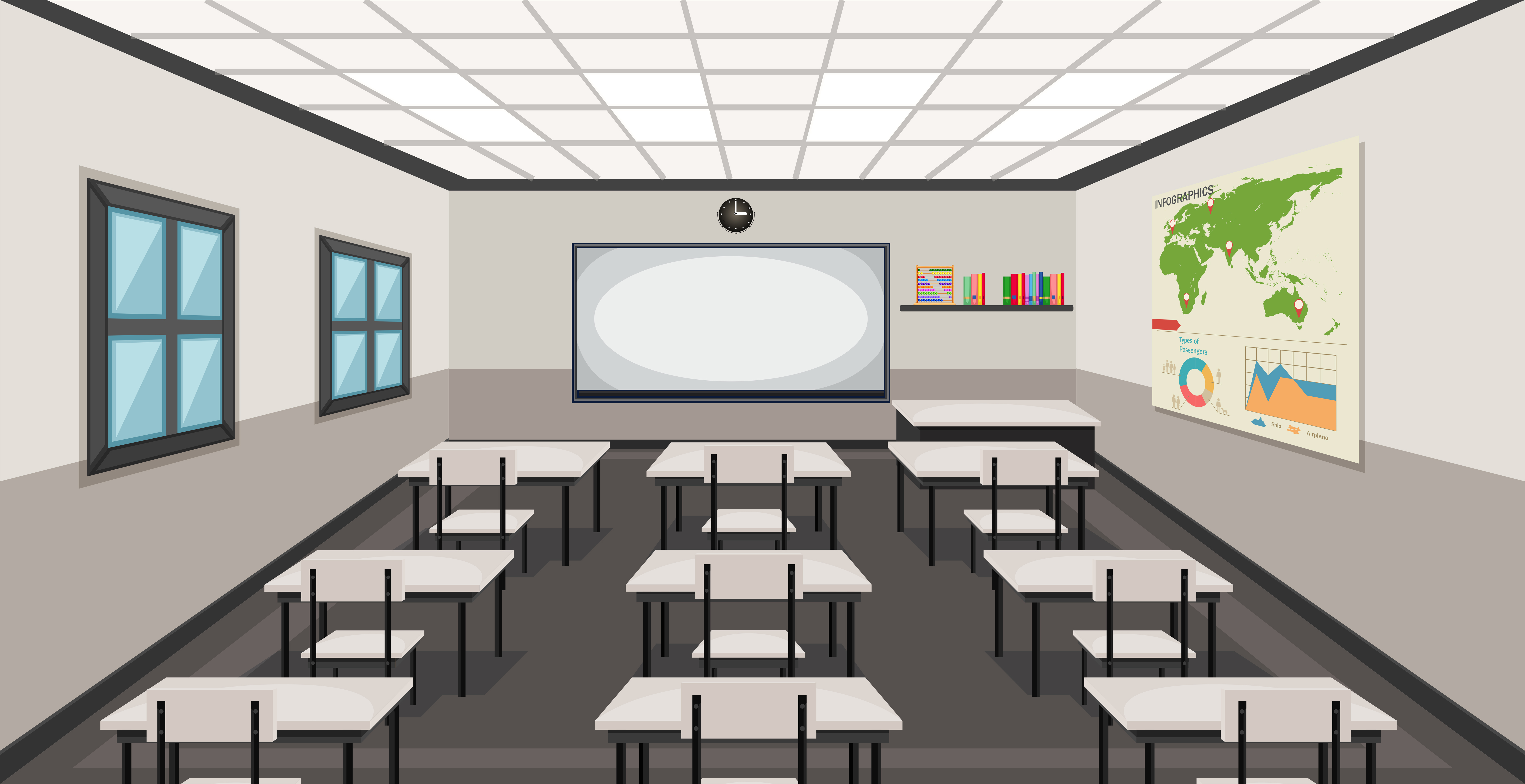 Interior of a classroom 365915 Vector Art at Vecteezy