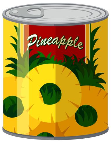 Piña en lata de aluminio. vector