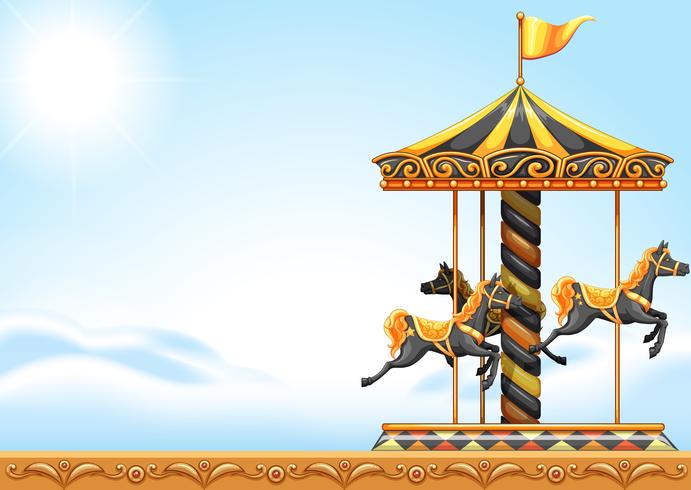 A carousel ride vector