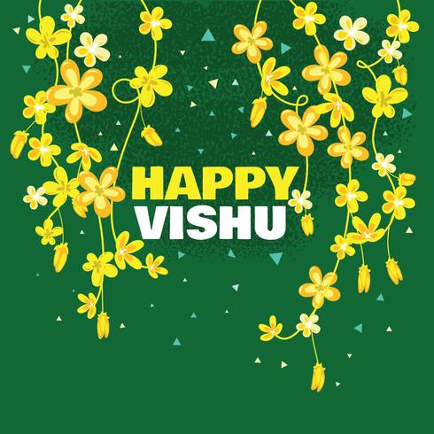 Beautiful Vishukani flower Card for Vishu Festival vector