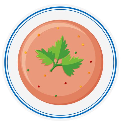 Vegetable soup in bowl vector