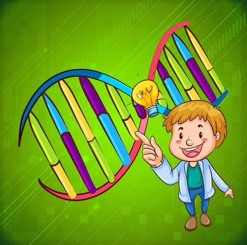 Man and DNA diagram vector