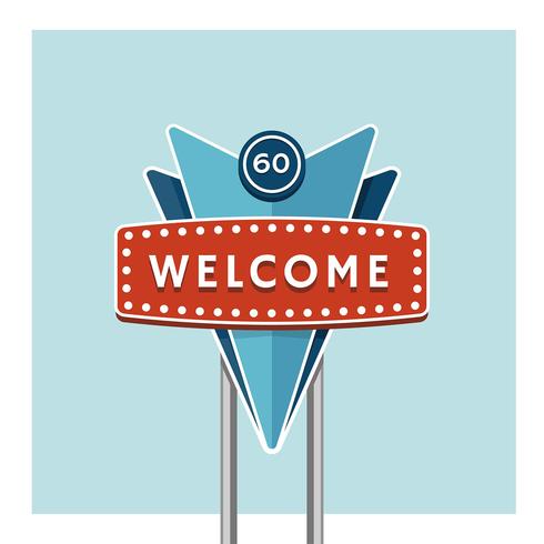 Welcome Greeting Retro Sign vector