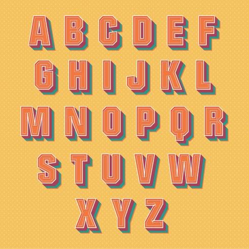 Retro Alphabet Vector