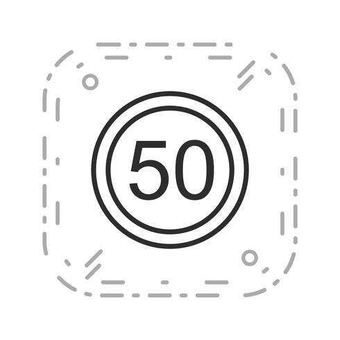 Vector icono de límite de velocidad 50