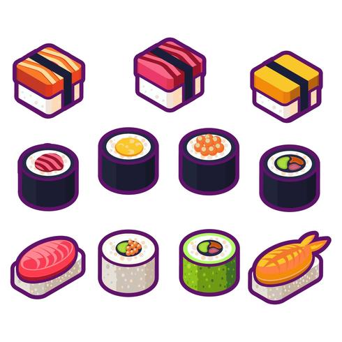 Comida saludable sushi vector