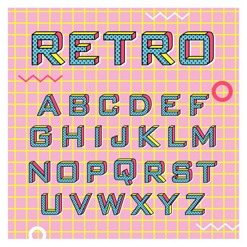 Retro Alphabet Vector