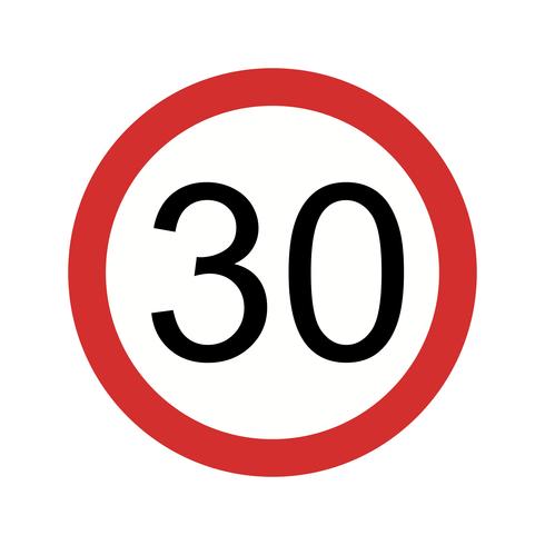 Vector Speed limit 30 Icon
