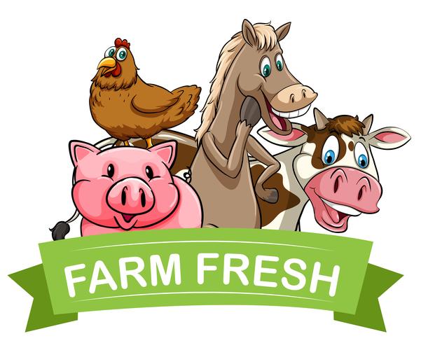 Farm fresh food label vector